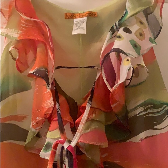 Gauzy Tropical Mini Dress Sz S - Picture 3 of 10